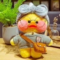 Boneka Lalafanfan Cafe Mimi Duck, Mainan Boneka Lucu dan Lembut, Pakaian Dapat Dilepas, Pita, Pereda Stres, Dapat Dicuci, Hadiah Ulang Tahun Anak