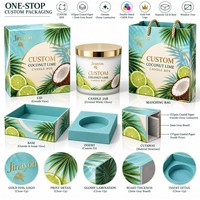 Ensemble d'emballage personnalisé avec boîte rigide pour bougie COCONUT LIME et sac cadeau en papier assorti