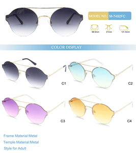 แว่นกันแดดแฟชั่นทรงกลมครึ่งกรอบโลหะ ดีไซน์เนอร์แบรนด์ดัง รุ่นใหม่ ขายดี - Product Image 2