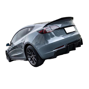 Kit de carrocería de ala de alerón para Tesla modelo <span class=keywords><strong>3</strong></span>, difusor trasero de fibra de carbono, estilo V, al mejor precio - Product Image 4
