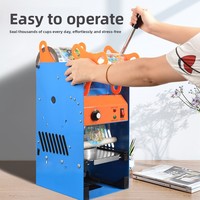 Machine à sceller les gobelets de thé au lait numérique manuelle, pour gobelets en papier et en plastique, machine à sceller les gobelets de thé au lait Boba, pour gobelets extra petits, à économie d'énergie