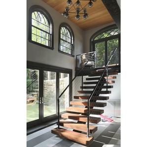 Escalera Flotante Interior de Alta Calidad, Escalera Comercial de Madera y Acero para Ático, con Estructura Monoviga - Product Image 5