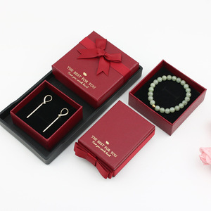 <span class=keywords><strong>2025</strong></span> đồ trang sức sang trọng bao bì hộp với lá vàng dập và băng và túi giấy Hộp quà tặng Vòng cổ bông tai - Product Image 2