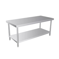 Table de travail en métal robuste, plan de travail de cuisine commerciale, table de travail en acier inoxydable pour boulangerie