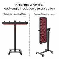 Mécanisme de bureau debout réglable en fer pneumatique, support de levage, réglage de la hauteur 90-138 cm, panneau de luminothérapie rouge, base mobile