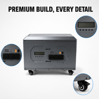 Station d'alimentation portable 3500W 5632Wh LiFePO4, générateur solaire, stockage d'énergie de secours domestique, roues de transport, alimentation extérieure