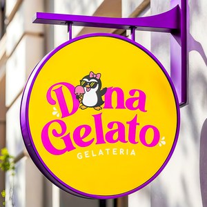 Letrero circular LED de doble cara para exteriores, montado en pared, iluminado, con logotipo circular para tienda, cafetería, escaparate. - Product Image 2