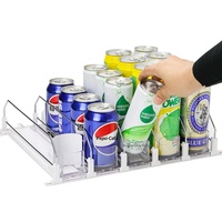 JX Kunststoff Leichtgewichtiger Kühlschrank-Getränkeschieber, Automatischer Getränkehalter, Schiebe-Regal-Getränkeschieber, Getränkeregal