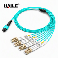 Câble de raccordement fibre optique HAILE MPO-LC OM3 8 cœurs 3,00 mm MPO femelle polarité B MTP 10G Fibre multimode Modules optiques 40G/100G