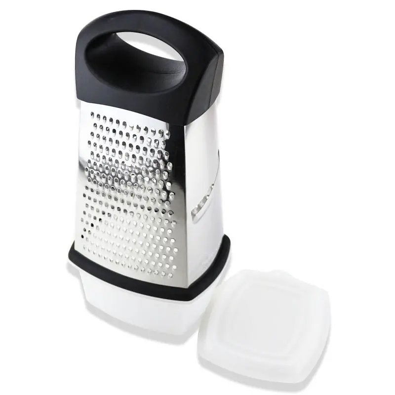 Kitchen Tool Four-sided Grater Stainless Steel Multi-purpose Box Grater Cheese Grater With Container