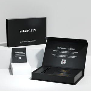 Emballage en carton noir en forme de livre rigide écologique avec doublure en éponge, logo personnalisé pour boîte cadeau VIP, mariage - Product Image 6