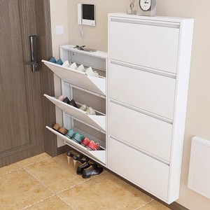 Narrow Storage Shelves Metal <strong>Shoe</strong> <strong>Racks</strong> Cabinets Slim Tipping Bucket Foldable <strong>Shoes</strong> Cabinet for Apartments and <strong>Hallways</strong> - Product Image 3
