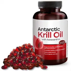 Cápsulas suaves de aceite de Krill Antarctic, cápsulas de geles suaves, marca privada Omegas 3 EPA DHA, 1000mg