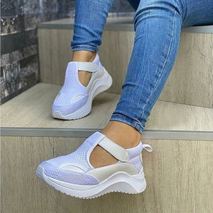 Sandalias de cuña vintage con plataforma y punta cerrada para mujer, diseño hueco, casuales de verano, con correa al tobillo, para caminar al aire libre, ¡Novedad! - Product Image 3