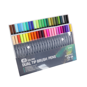 Set di 48 Pennarelli Artistici a <span class=keywords><strong>Doppia</strong></span> <span class=keywords><strong>Punta</strong></span>, Colori Acquerellabili, Penne a Pennello con <span class=keywords><strong>Doppia</strong></span> <span class=keywords><strong>Punta</strong></span> - Product Image 2