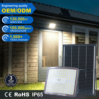 Projecteur solaire LED extérieur rechargeable KCD 100W 200W 300W, IP65, garantie 3 ans, vente chaude, pour usage commercial, OEM
