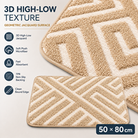 Tappetino da Bagno in Jacquard 3D 50x80cm, Ecologico, Antiscivolo, Assorbente, con Etichetta Privata e Confezione Personalizzata, Supporto OEM ODM