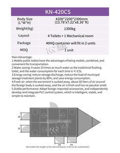 Remolque Móvil con Baño Portátil para Caravanas, Alquiler de Inodoros Portátiles para Camping, Remolque con Baño Portátil - Product Image 3