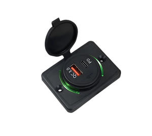 Chargeur de voiture double USB-A 20W et double USB-C 3000mA 18W à montage mural, interrupteur tactile 24V pour camion modifié - Modèle Factory 12 - Product Image 1