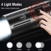 Mini lampe de poche Ultra-lumineuse rechargeable par USB, lampe de poche tactique multifonctionnelle à zoom longue portée pour le camping en plein air