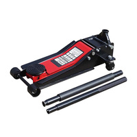 Cric de service hydraulique rapide DJ 3 tonnes noir/rouge en acier allié, hauteur max. 490 mm, garantie 3 ans pour voiture/camion/camping-car
