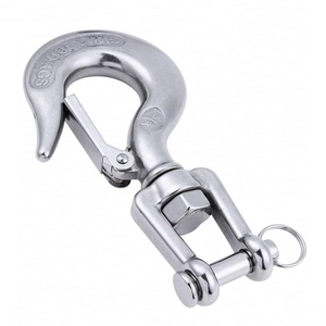 Stainless Steel American Type Fork Swivel Cargo <strong>Hook</strong> <strong>with</strong> Safety Latch Rotating <strong>Lifting</strong> <strong>Hook</strong> for Chain Hoist Crane Rigging - Product Image 3