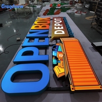 Enseigne lumineuse en lettres 3D en acrylique personnalisée GRANDVIEW GV-LS certifiée CE, étanche, pour la route et la rue, avec logo