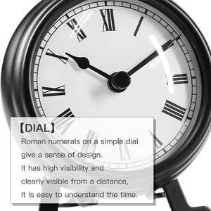 Horloge de bureau vintage en métal, petite horloge analogique de <span class=keywords><strong>table</strong></span>, mouvement à quartz silencieux pour la décoration de la maison, du bureau ou de la chambre - Product Image 4
