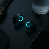 Écouteurs sans fil TWS pour la course nocturne 5.3 avec lumière LED lumineuse, design sportif étanche et longue autonomie de la batterie