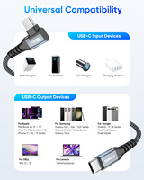 Cable de Carga Rápida USB C de 60W, Cable de Datos y Alimentación USB de Nailon para Teléfono Móvil, Laptop y Banco de Energía SUNGUY