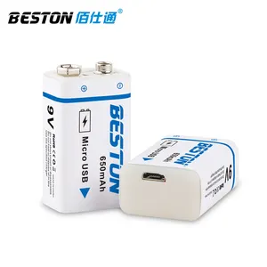 BESTON USB באיכות גבוהה 9v 650mAh Li יון ליתיום נטענת סוללה עבור מודד מכשיר האלקטרוני