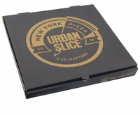 Usine de boîtes en papier, vente en gros, conception personnalisée, boîte alimentaire en carton ondulé noir, boîte à pizza 8, 10, 12 pouces