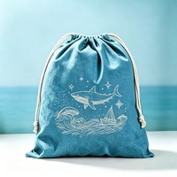 Sac à cordon en toile épaisse personnalisé avec motif de dessin animé, pochette réutilisable, sac de rangement polyvalent pour équipement de sport et maillots de bain