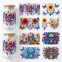 Étiquettes de transfert cristallines lavables à haute saturation de couleur, motif dessin animé, pour mugs et gobelets en céramique