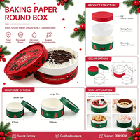 Boîte à gâteau de boulangerie en papier cylindrique pour gâteau de Noël, boîte cadeau en carton avec couvercle et base, emballage en tube kraft
