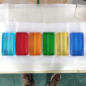 <span class=keywords><strong>Brique</strong></span> de verre rectangulaire transparente <span class=keywords><strong>rouge</strong></span> 200*100*50mm, bloc de verre thermofusible pour salle de bain, hôtel, hall - Product Image 5