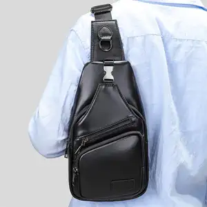 MARRANT Men Leather Multipurpose Travel Daypack Crossbody Sling Shoulder Bag Genuine Leather Sling Bag Men Leather Chest Bag