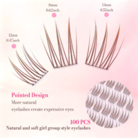 Nouvelles extensions de cils style populaire, aspect naturel et long, longue tenue, bouclées, sans grappes, en fibres douces segmentées