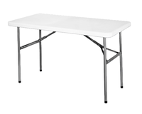 Tables pliantes rectangulaires en plastique HDPE blanc de 6 pieds, pliables au centre, pour ordinateur portable et événements, vente en gros