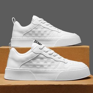 Nouvelles baskets respirantes pour hommes, style plateforme, polyvalentes, sportives, à tige haute, décontractées, tendance, en blanc - Product Image 2