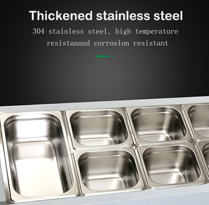 อุปกรณ์ครัวเชิงพาณิชย์ โต๊ะ<span class=keywords><strong>เตรียม</strong></span>พิซซ่าสแตนเลสแบบวางใต้เคาน์เตอร์ ตู้เย็นสำหรับเตรีย<span class=keywords><strong>ม</strong></span>สลัดบาร์และแซนวิช - Product Image 2