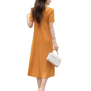 2023 패션 새로운 스타일 여름과 가을 주름 치마 여성 사무실 드레스 플러스 크기 우아한 섹시한 드레스