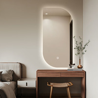 Modern LED Irregular Shape Smart Bathroom Mirror Back Light Shatter-Proof Wall Lighted Dimming Antifog Mirror for Hotels