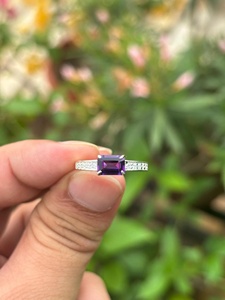 <b>Emerald</b> Cut Amethyst <b>Ring</b> – Sterling <b>Silver</b> February Birthstone <b>ring</b> in wholesale price collection - Product Image 4