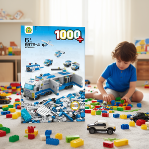 Camion de police à construire, 1000 pièces, ensemble de blocs de construction 6 en 1 pour enfants de 6 ans et plus - Product Image 3