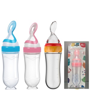 Biberon de céréales <span class=keywords><strong>pour</strong></span> bébé avec étiquette anglaise, en silicone, cuillère d'alimentation souple <span class=keywords><strong>pour</strong></span> la diversification alimentaire des enfants, fabriqué en Chine - Product Image 1