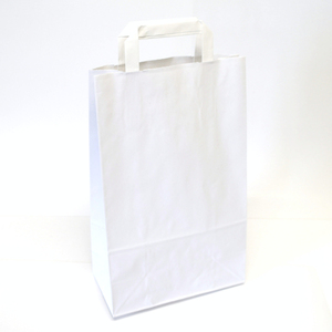 White Kraft Paper Flat Handle Shopping Bags for Retail and Gift Packaging Durable Paper Carry Bags for Clothing Shoes Bakery - Product Image 2