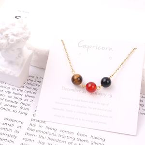 Diseño Popular piedra preciosa curativa Natural <span class=keywords><strong>amatista</strong></span> piedra de cuarzo rosa cristal collar del zodiaco <span class=keywords><strong>para</strong></span> mujer joyería - Product Image 4