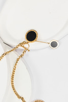 Nouveau Collier Personnalisé en Tungstène Plaqué Or Noir et Blanc, Design de Niche Luxe Léger Haut de Gamme, Simple et Transfrontalier