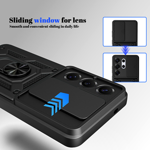 Funda de Privacidad para <span class=keywords><strong>Samsung</strong></span> S26 Ultra S25 Edge S24 Plus S23 FE con Cubierta Deslizante para Cámara, Protección Antigolpes de Grado Militar y Anillo Soporte - Product Image 4